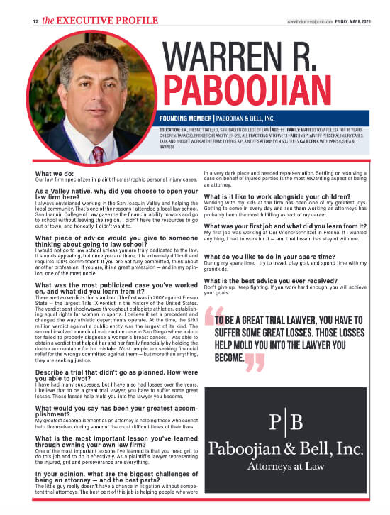 Warren Paboojian Executive Profile